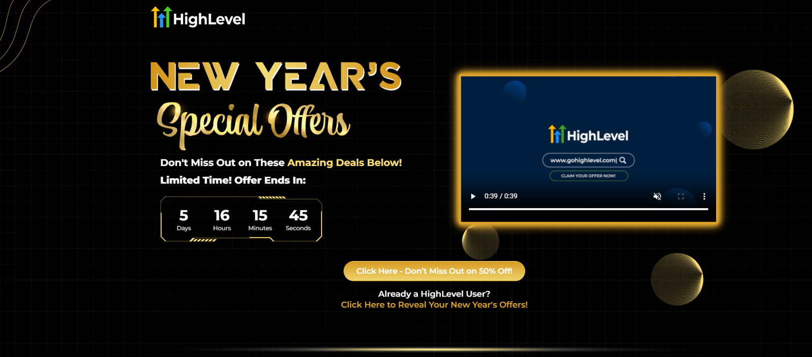 Start 2025 with GoHighLevel’s Exclusive New Year Offer: 50% Off for 3 Months!